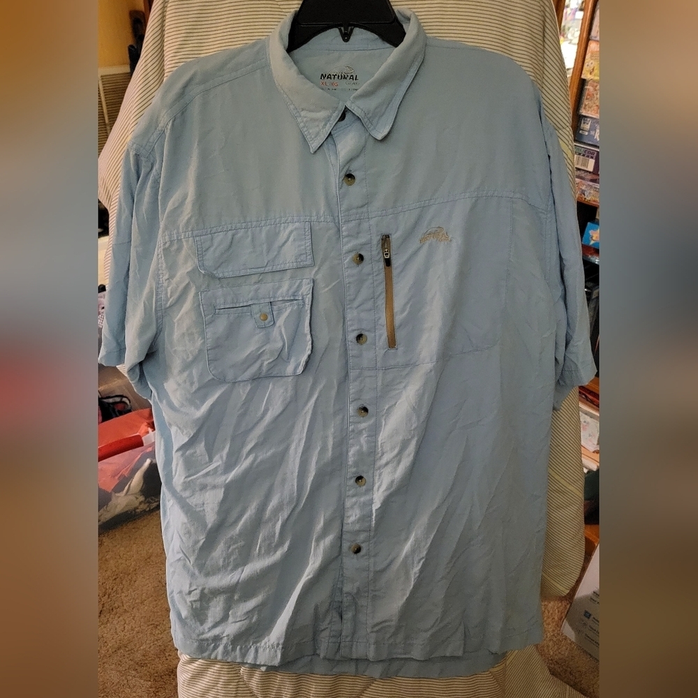 Natural Gear Fishing Button Up Shirt Vent Back XL
